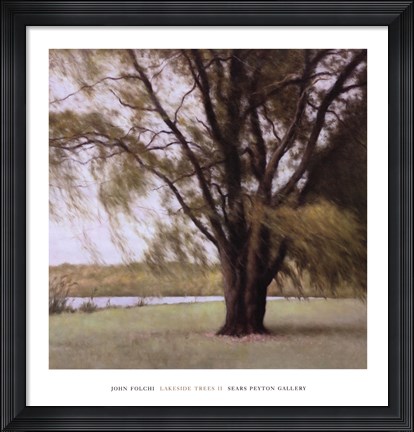 Framed Lakeside Trees II Print