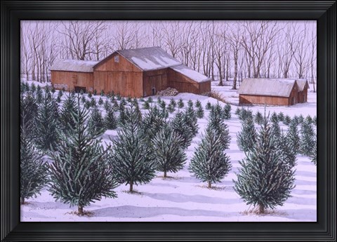 Framed Xmas Tree Farm Print