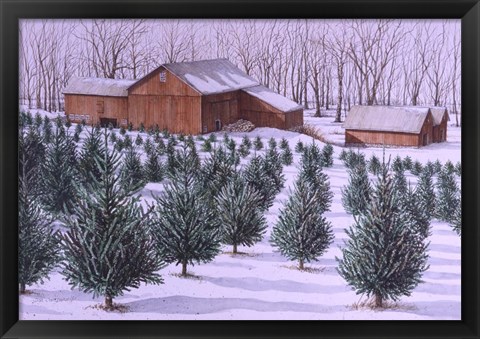 Framed Xmas Tree Farm Print