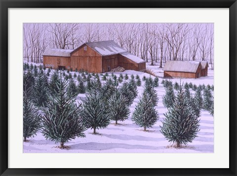 Framed Xmas Tree Farm Print