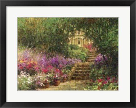 Framed Garden Steps Print