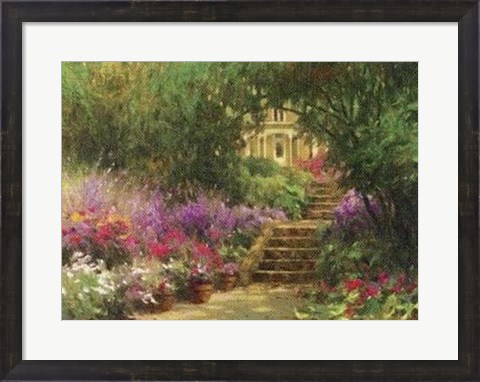 Framed Garden Steps Print