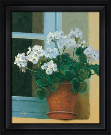 Framed Creancey Geraniums II Print