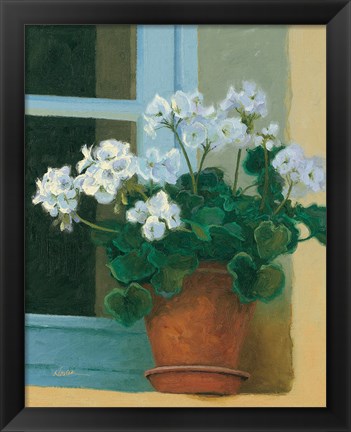 Framed Creancey Geraniums II Print