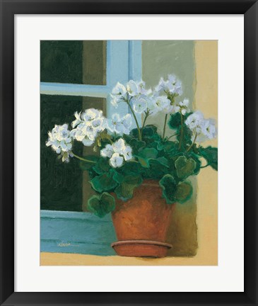 Framed Creancey Geraniums II Print