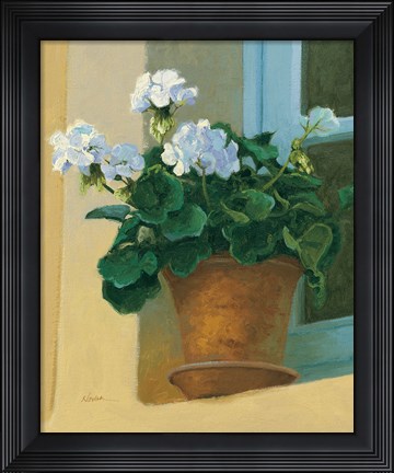 Framed Creancey Geraniums I Print