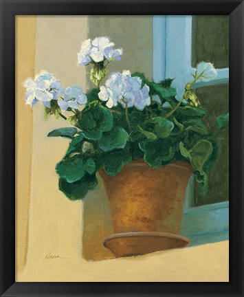 Framed Creancey Geraniums I Print