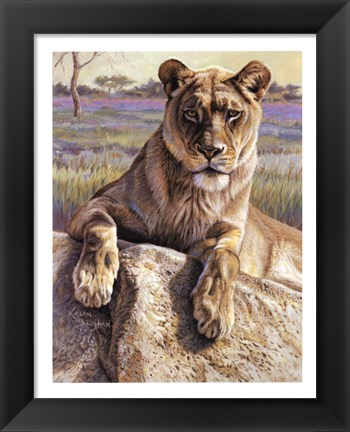 Framed Serengeti Lioness Print