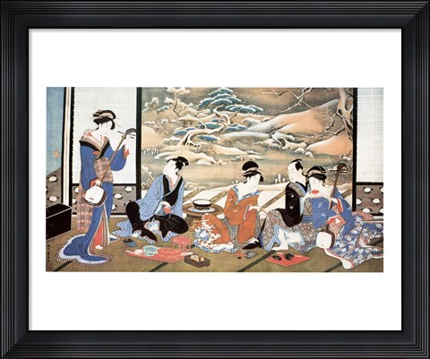 Framed Interior and Landscape Print