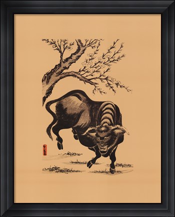Framed Bull Print