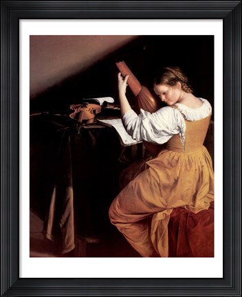 Framed Lute Player Print
