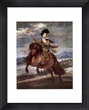 Framed Prince Balthazar-Carlos on a Pony Print