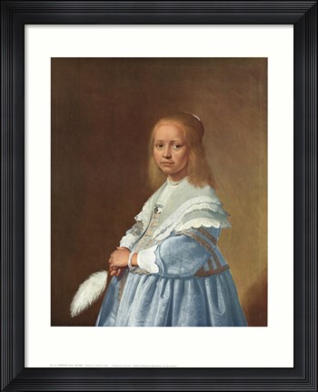 Framed Little Girl in Blue Print