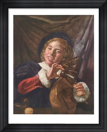 Framed Boy with a Lute Print