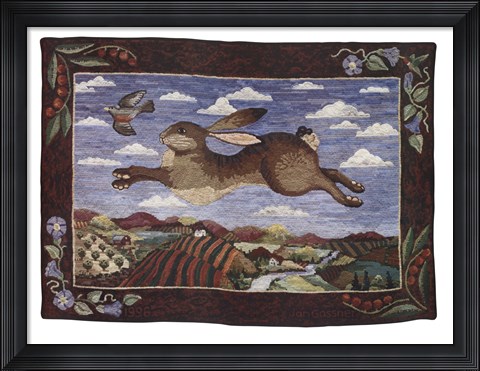 Framed Flying Hare Print