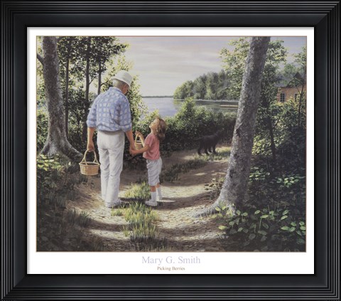 Framed Picking Berries Print