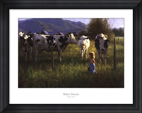 Framed Anniken and the Cows Print