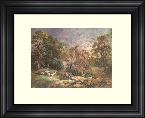 Framed Landscape With Resting Men Print