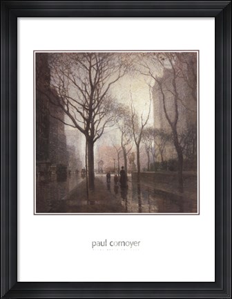 Framed Plaza After the Rain Print