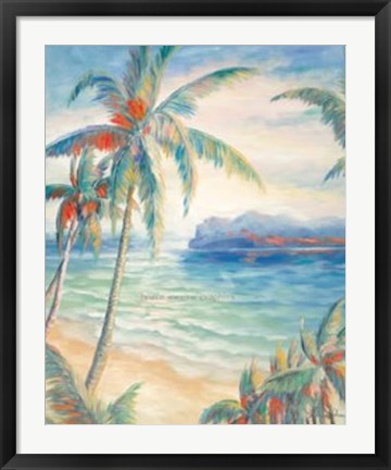 Framed Tropical Breeze I - palm trees Print