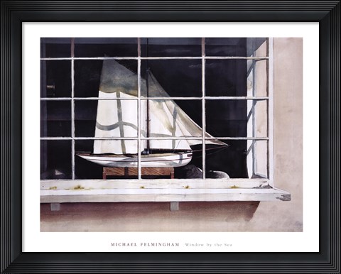 Framed Window by the Sea Print
