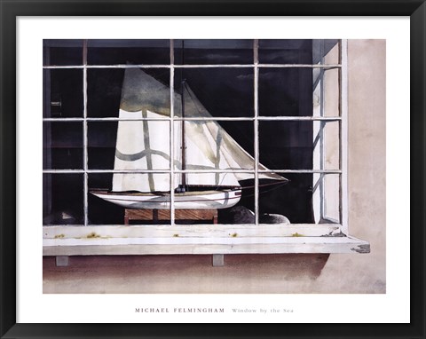 Framed Window by the Sea Print