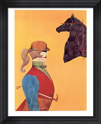 Framed Girl in Riding Habit Print