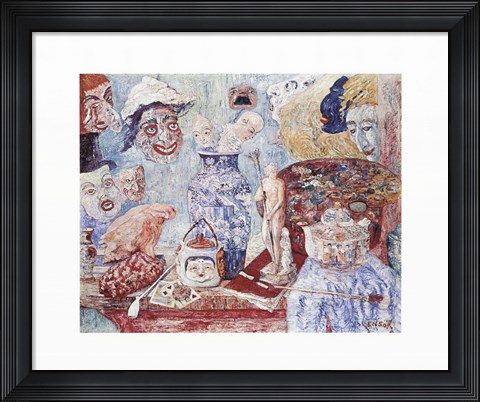 Framed Still Life with Masks Print