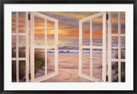 Framed Sunset Beach Print