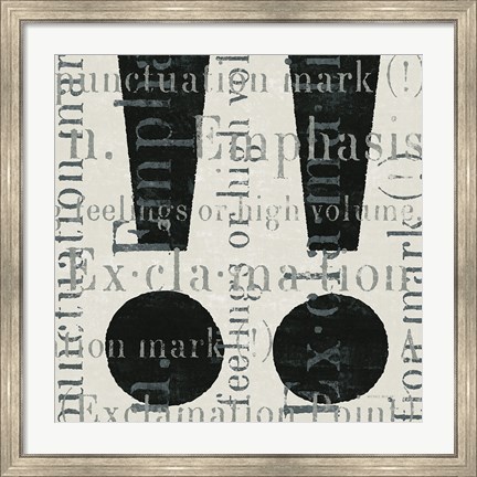 Framed Punctuated Text I Print