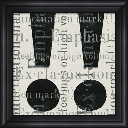 Framed Punctuated Text I Print