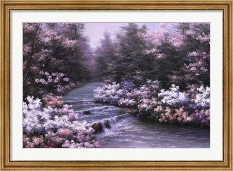 Framed River Cascade Print