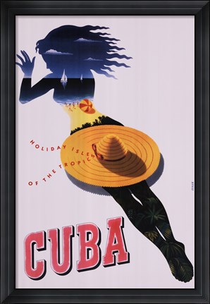 Framed Cuba, Holiday Isle of the Tropics Print