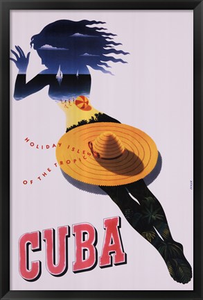 Framed Cuba, Holiday Isle of the Tropics Print