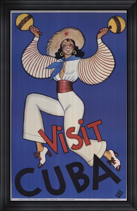Framed Visit Cuba Print