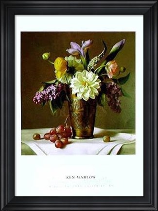 Framed Flowers in an Indian Vase Print