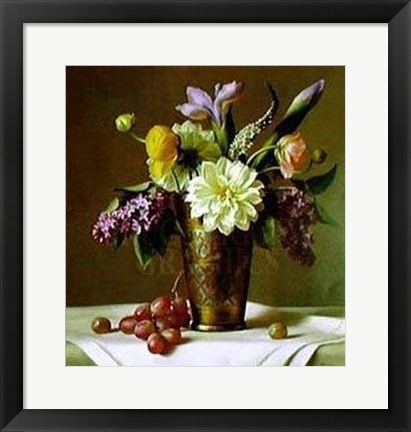 Framed Flowers in an Indian Vase Print
