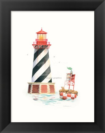 Framed Seal Harbor Light Print