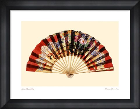 Framed Flower Cart Fan Print