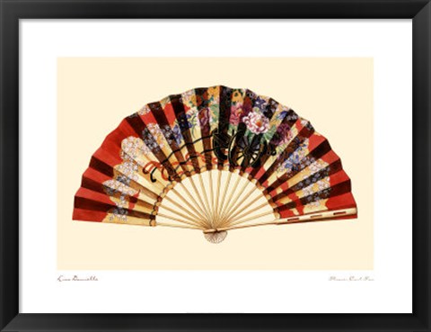 Framed Flower Cart Fan Print