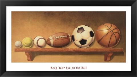 Framed Keep Your Eye on the Ball Print