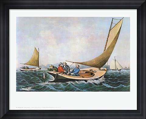 Framed Trolling for Bluefish Print