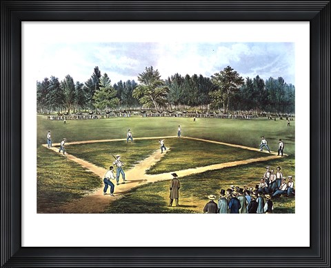 Framed National Game of Baseball Print