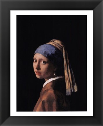 Framed Girl with a Pearl Earring, c.1665 Print