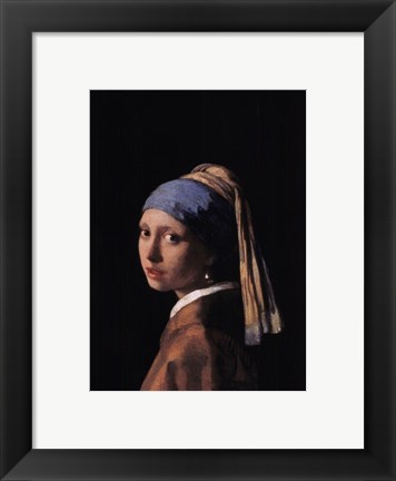 Framed Girl with a Pearl Earring, c.1665 Print