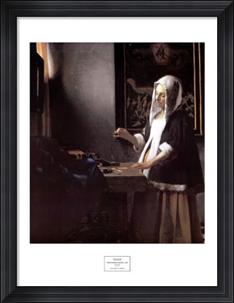 Framed Woman Holding a Balance Print