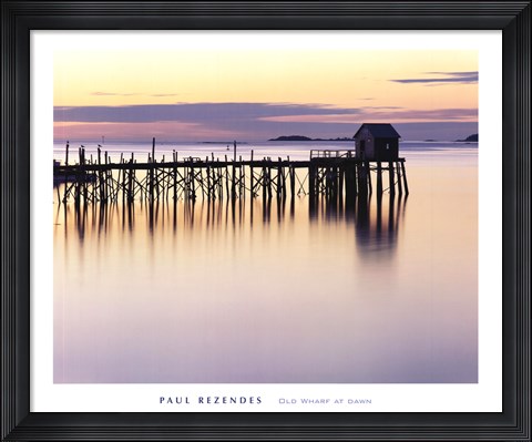 Framed Old Wharf at Dawn Print