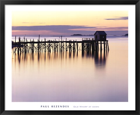 Framed Old Wharf at Dawn Print