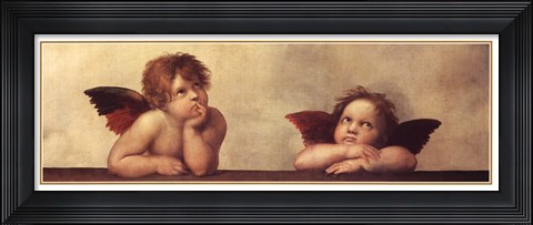Framed Cherubim Putti Angels of The Sistine Madonna, c.1514 Print