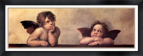 Framed Cherubim Putti Angels of The Sistine Madonna, c.1514 Print